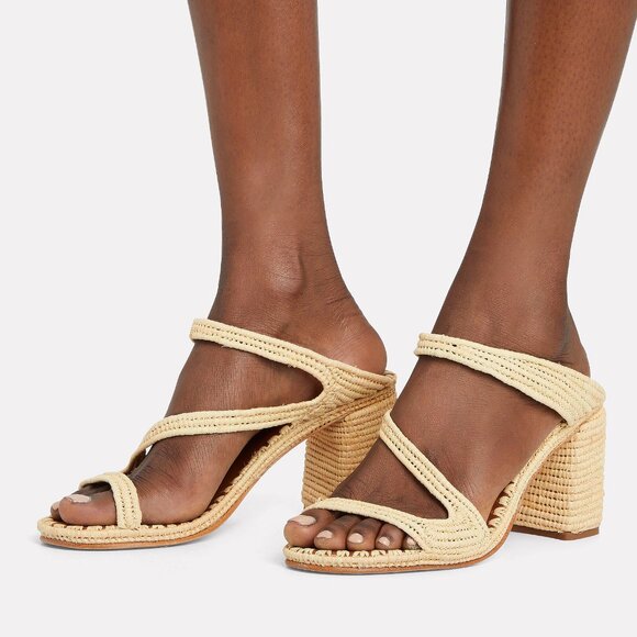 Carrie Forbes Salah Woven Raffia Sandals in Natural - Picture 1 of 8